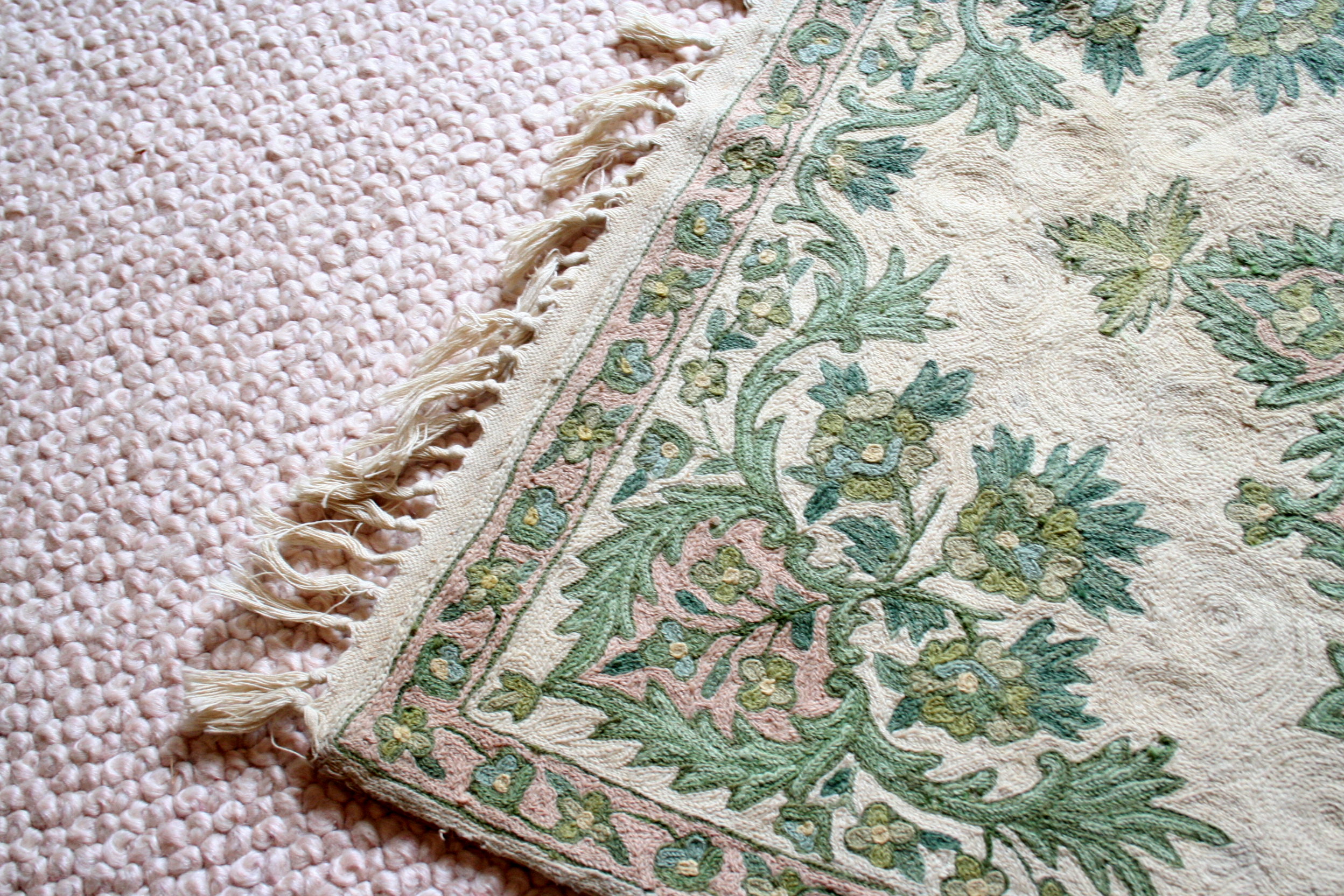 VIntage Crewel Accent Rug