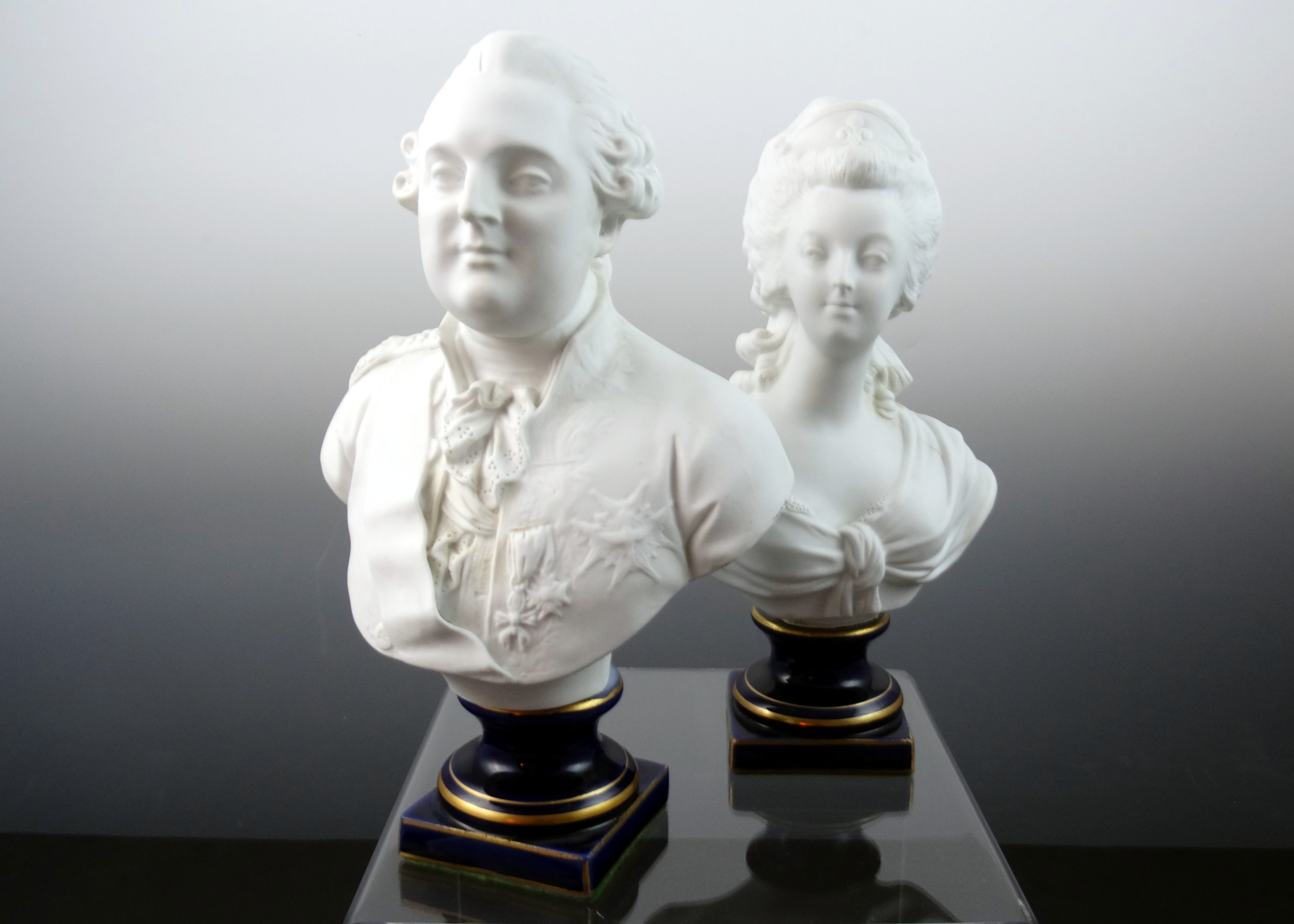French Bisque Porcelain Sevres-Style Busts