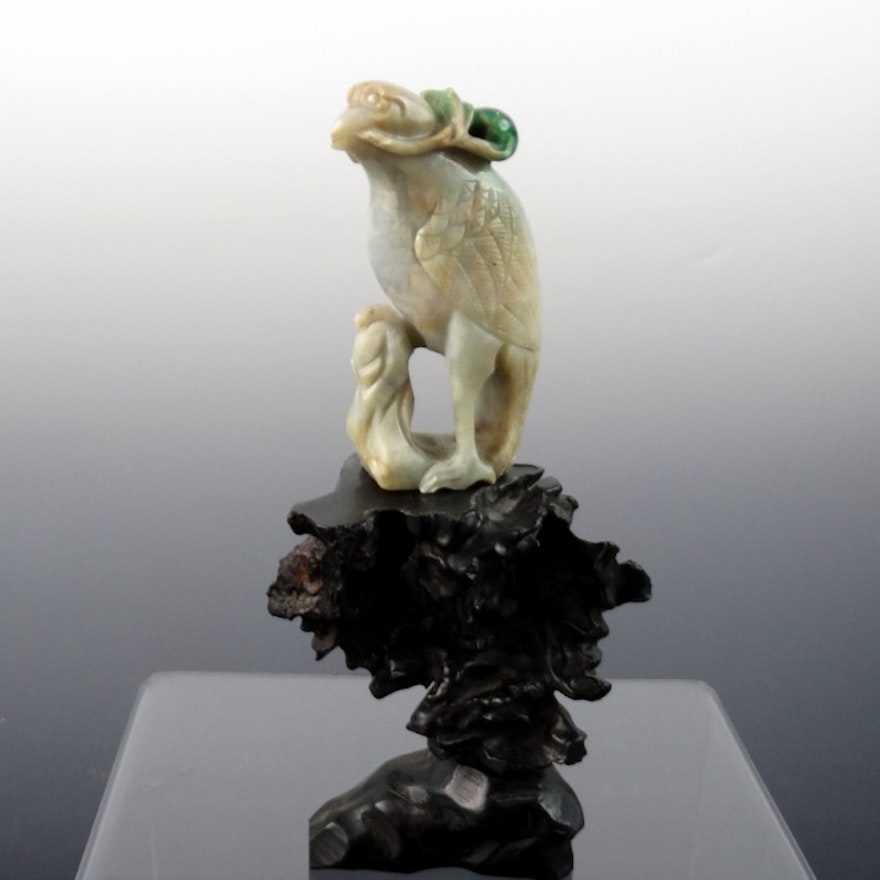 Chinese Antique Jade Bird Figurine