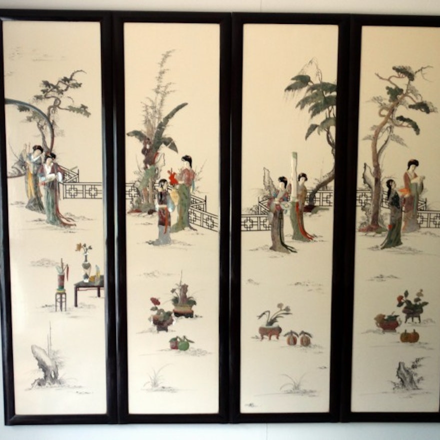 Chinese Four-Panel Screen as Wall Art