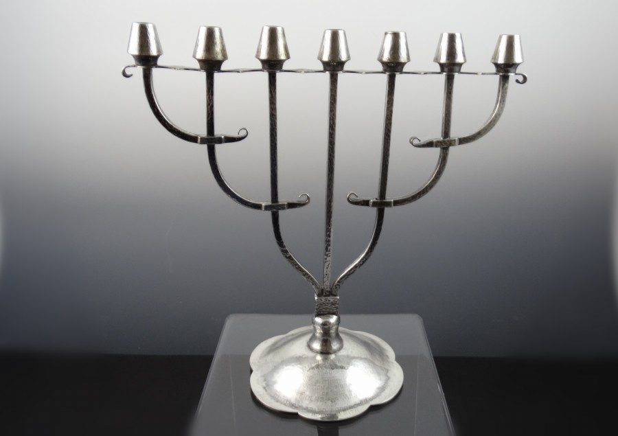 Vintage Sterling Silver Menorah Arts and Crafts Style