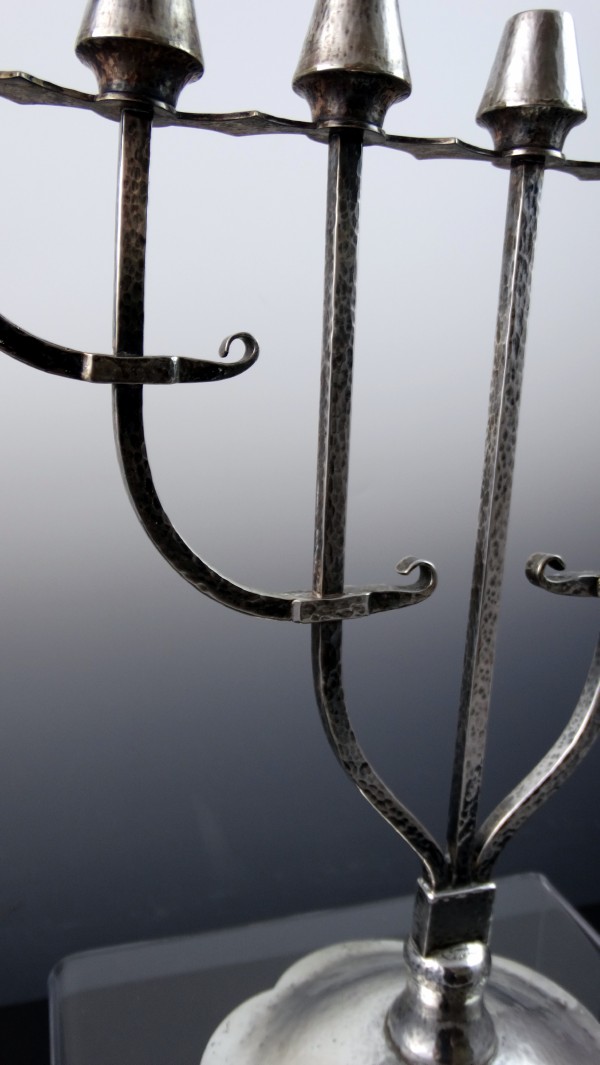 Vintage Sterling Silver Menorah Arts and Crafts Style