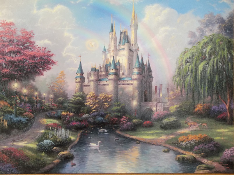A New Day at the Cinderella Castle Thomas Kinkade Print on Canvas