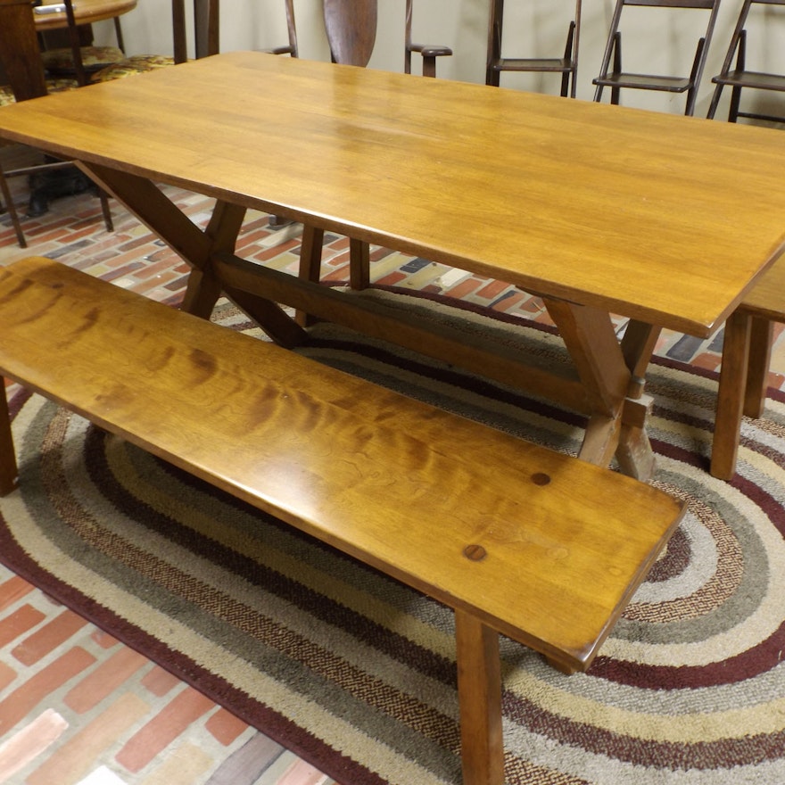 Colonial Style Tavern Table and Benches