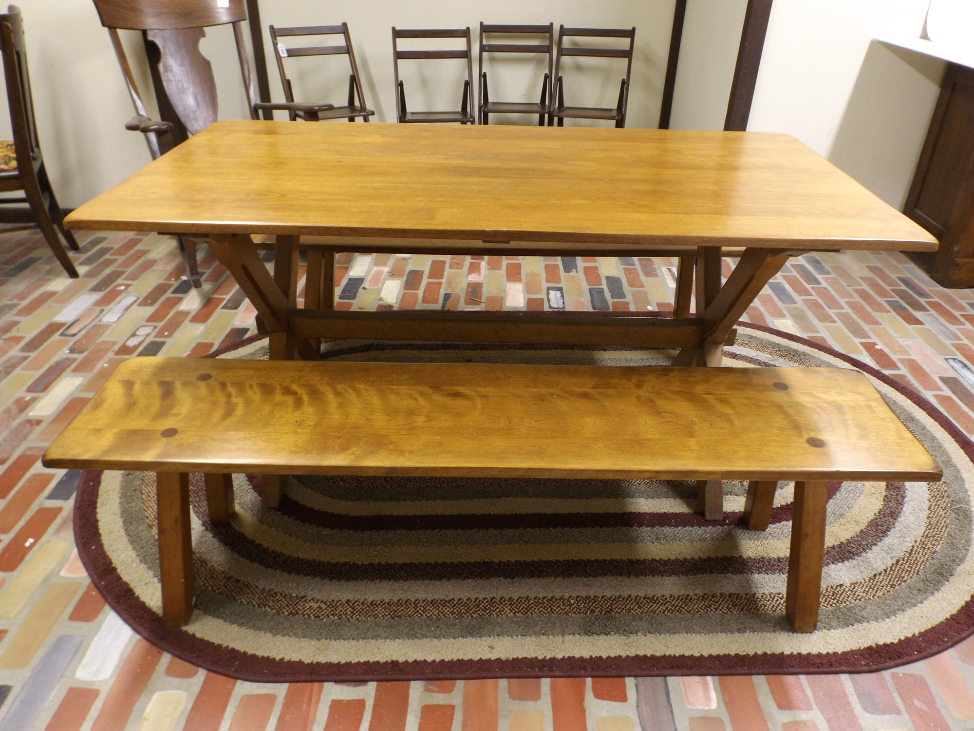 Colonial Style Tavern Table and Benches