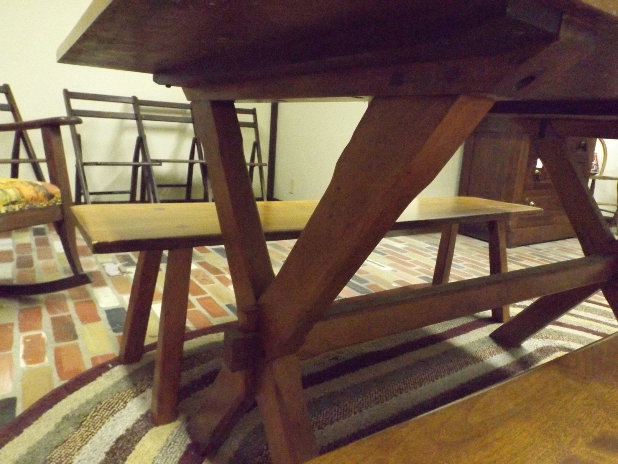 Colonial Style Tavern Table and Benches