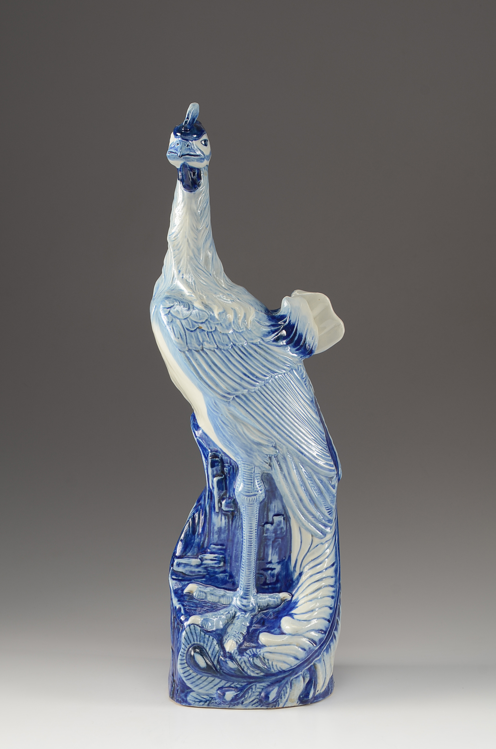 Pair of Large Ceramic Peacock Figurines