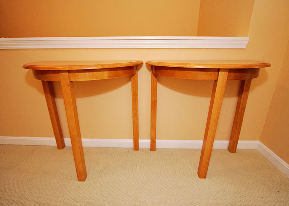 Pair of Half Moon Console Tables