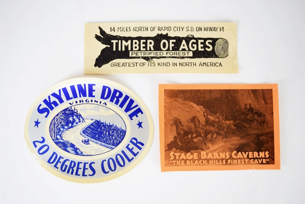 Vintage Suitcase Filled with Travel Brochures, Many From 1930s