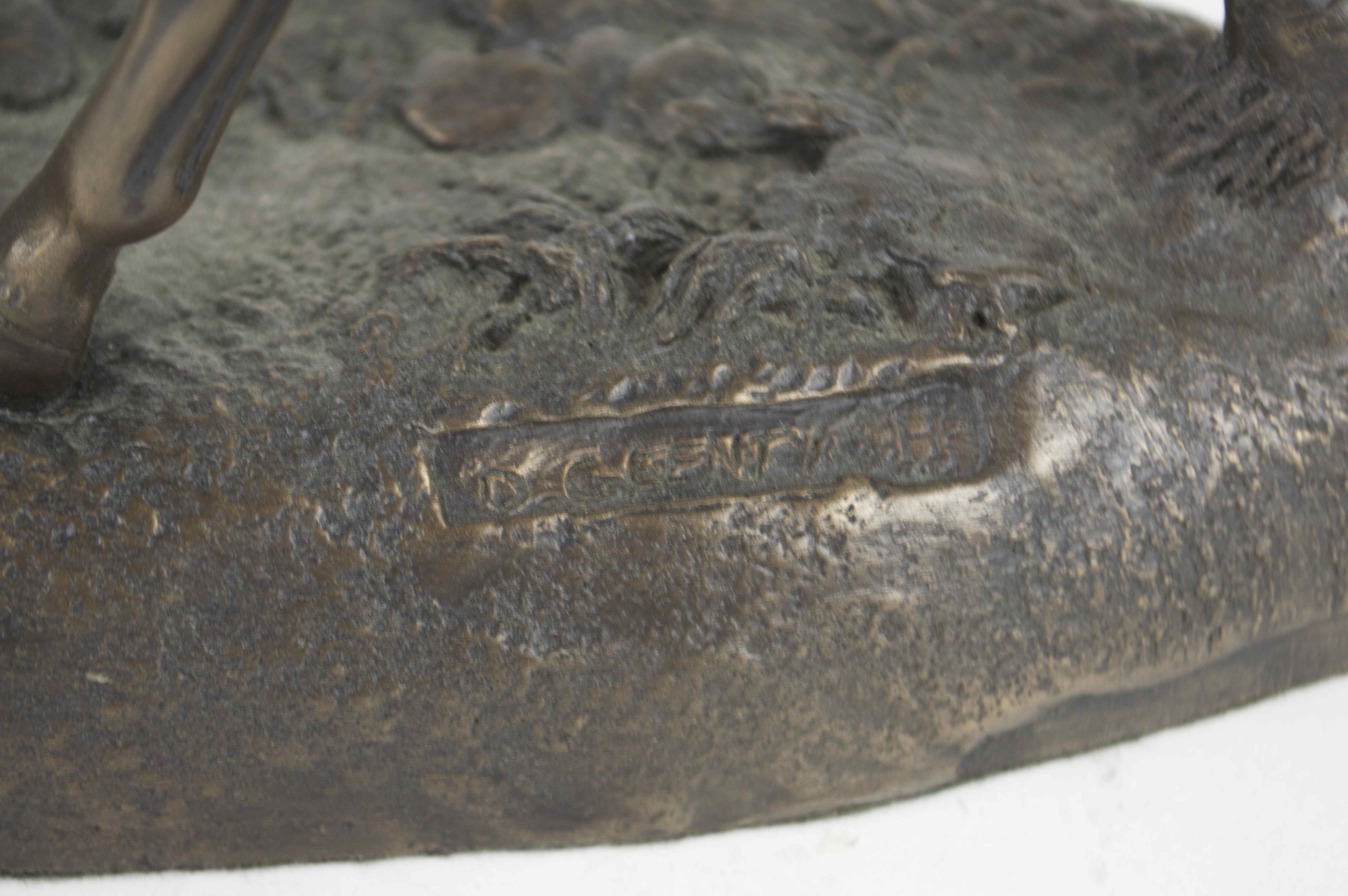 Mare And Foal Standing Bronzed Horses Sculpture By D. Geenty