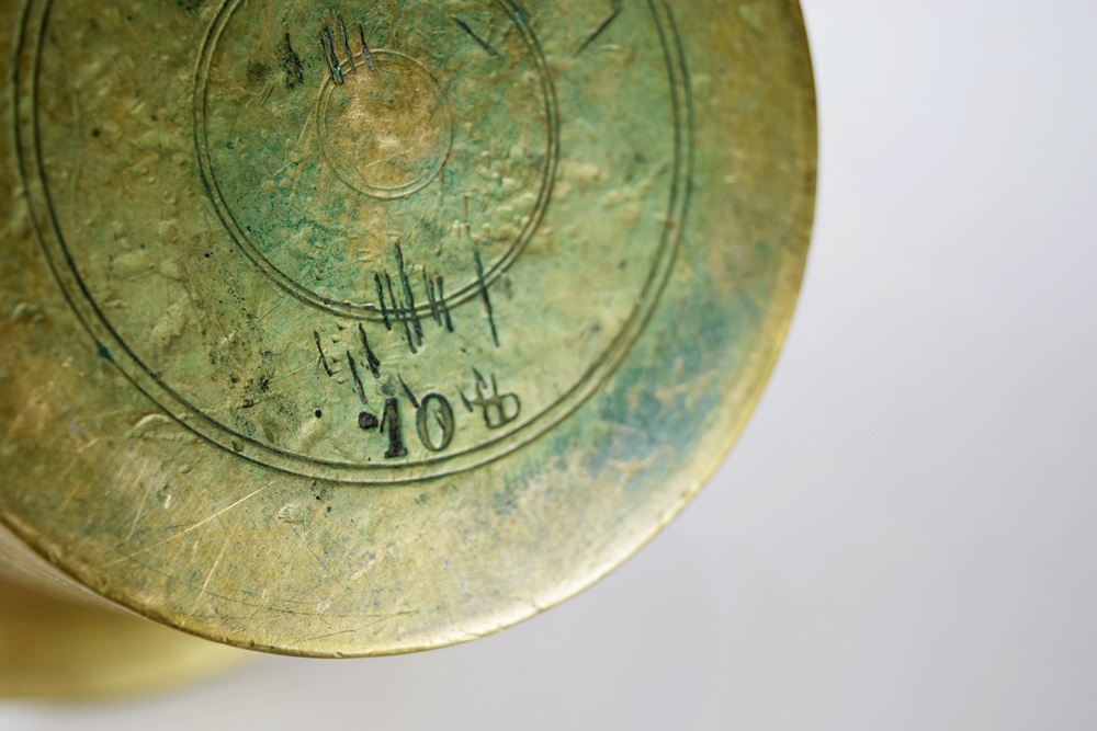 A Substantial Antique Solid Brass Morter and Pestle