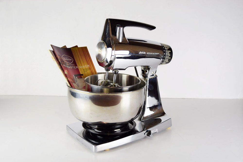A Vintage Sunbeam Mixmaster Mixer with Instruction Booklet