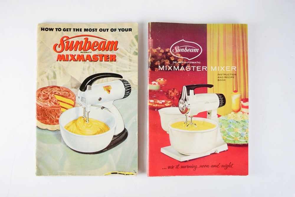 A Vintage Sunbeam Mixmaster Mixer with Instruction Booklet