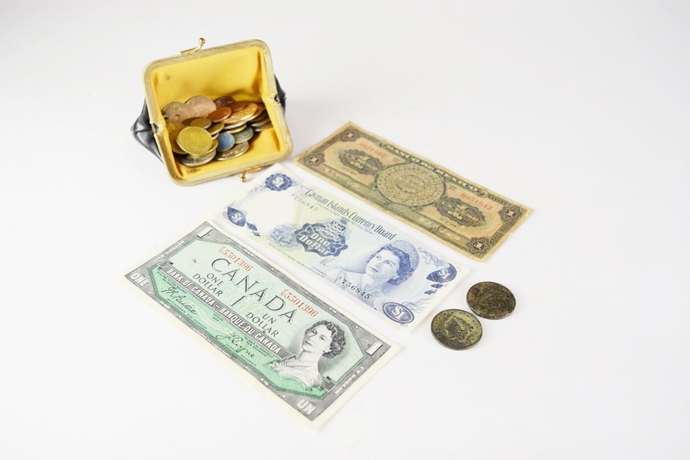 Liberty Head One Cent Coins, 1833 and 1837, Plus Foreign Currency