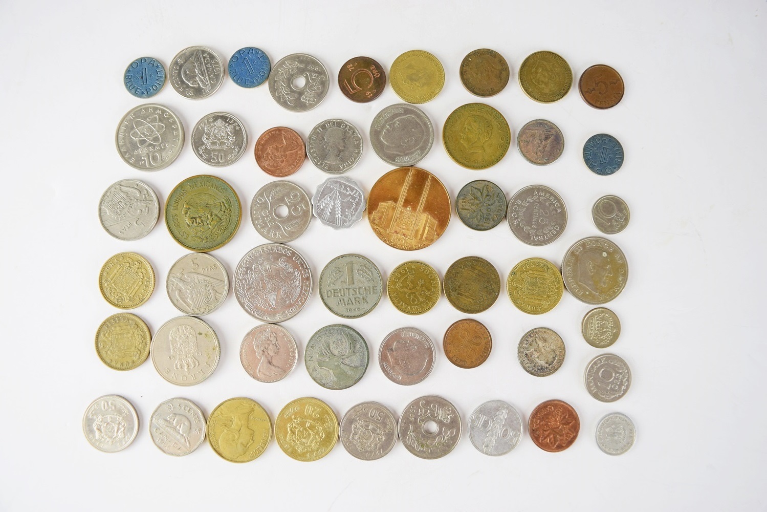 Liberty Head One Cent Coins, 1833 and 1837, Plus Foreign Currency