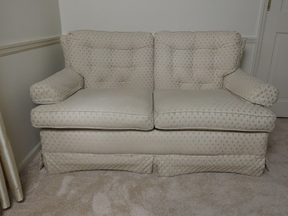 Charming Vintage Yellow Cross-Weave Patterned Couch