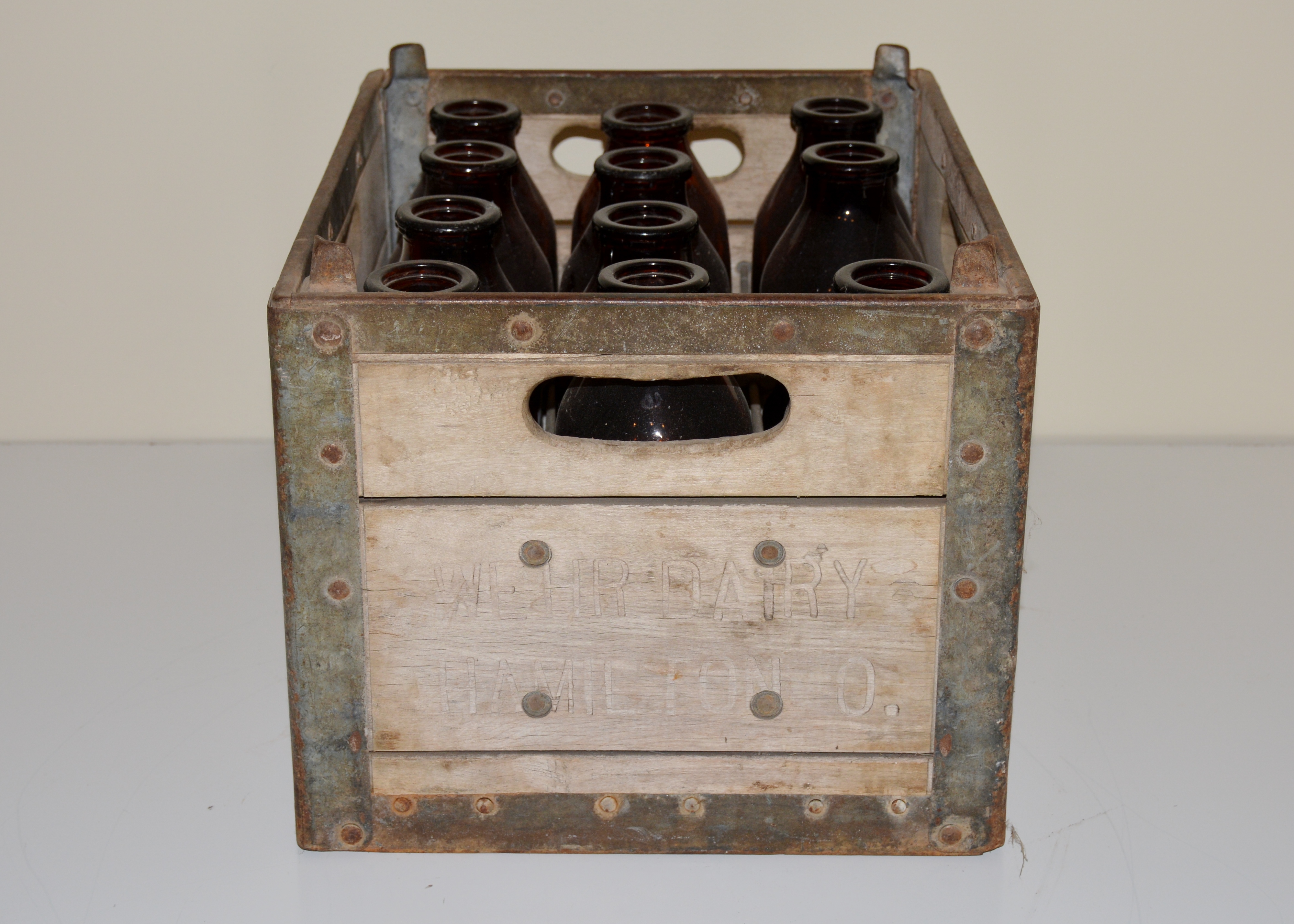 Vintage Milk Crate and Bottles