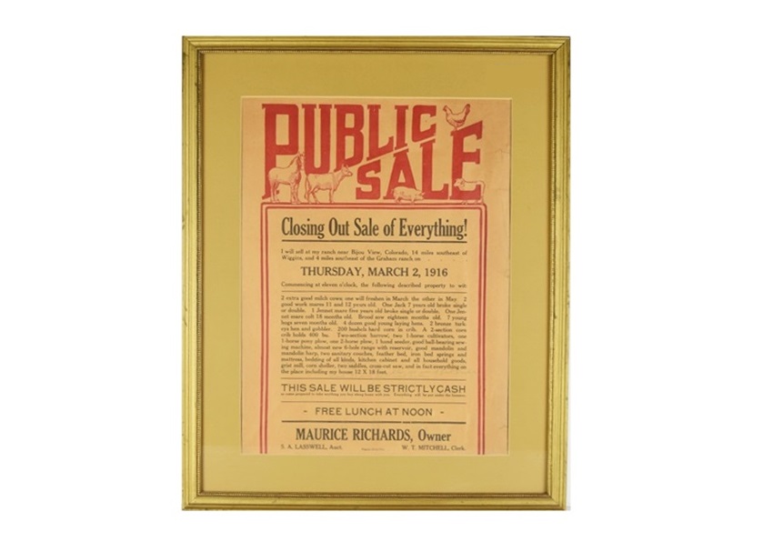 1916 "Public Sale" Notice