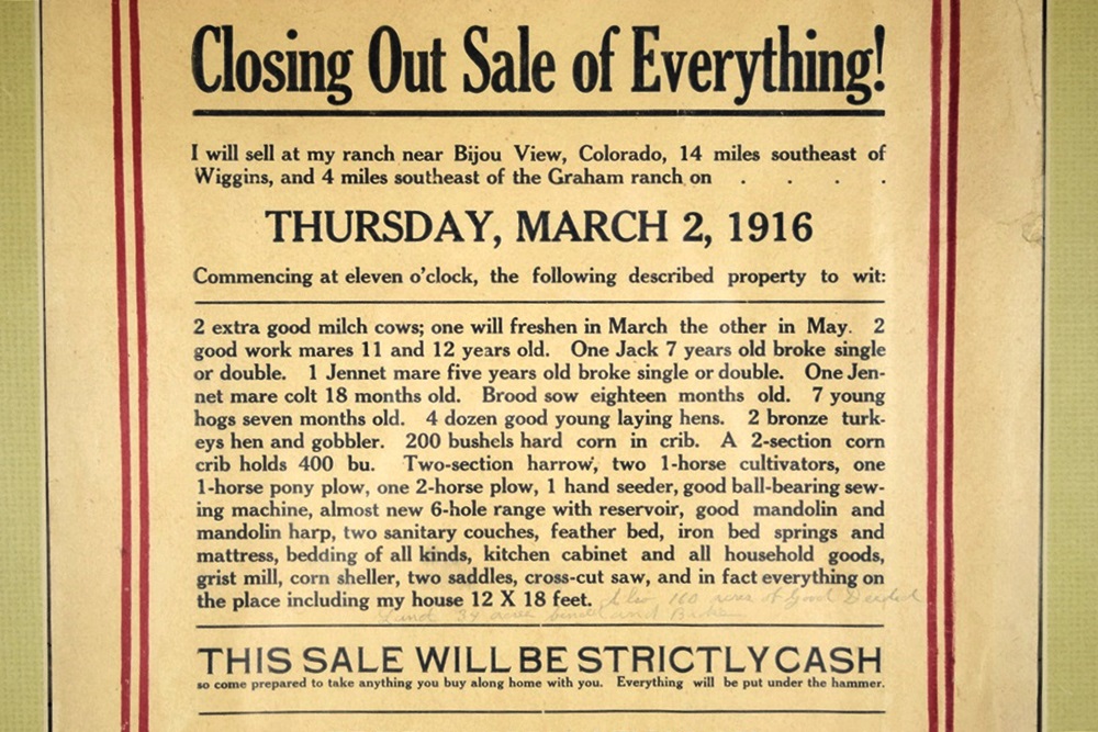 1916 "Public Sale" Notice