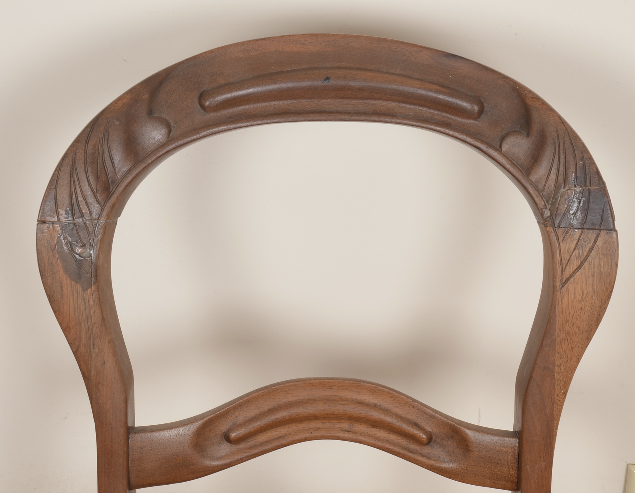 Antique Victorian Upholstered Walnut Side Chair 