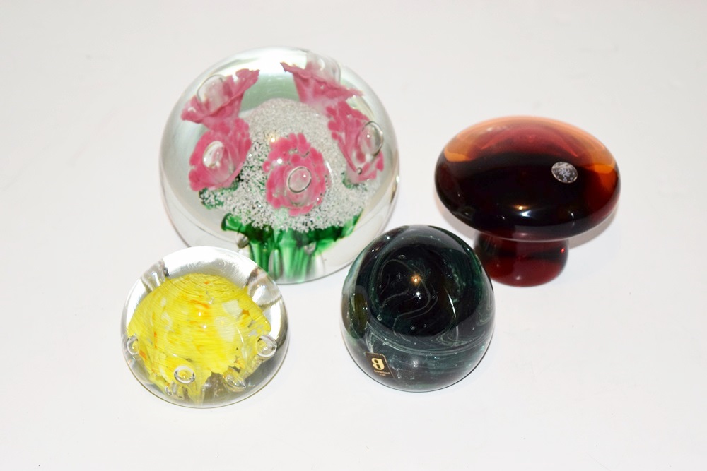 A Collection of Glass Paperweights