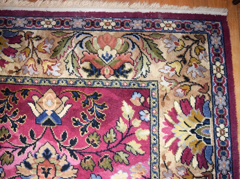 Vintage Room Size Rug in Deep Pink