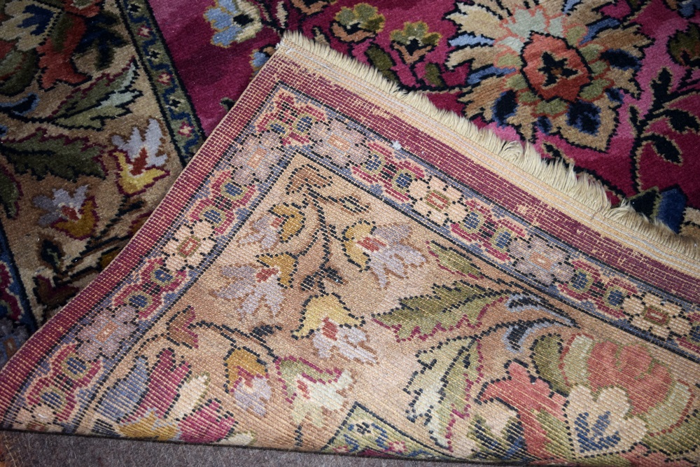 Vintage Room Size Rug in Deep Pink