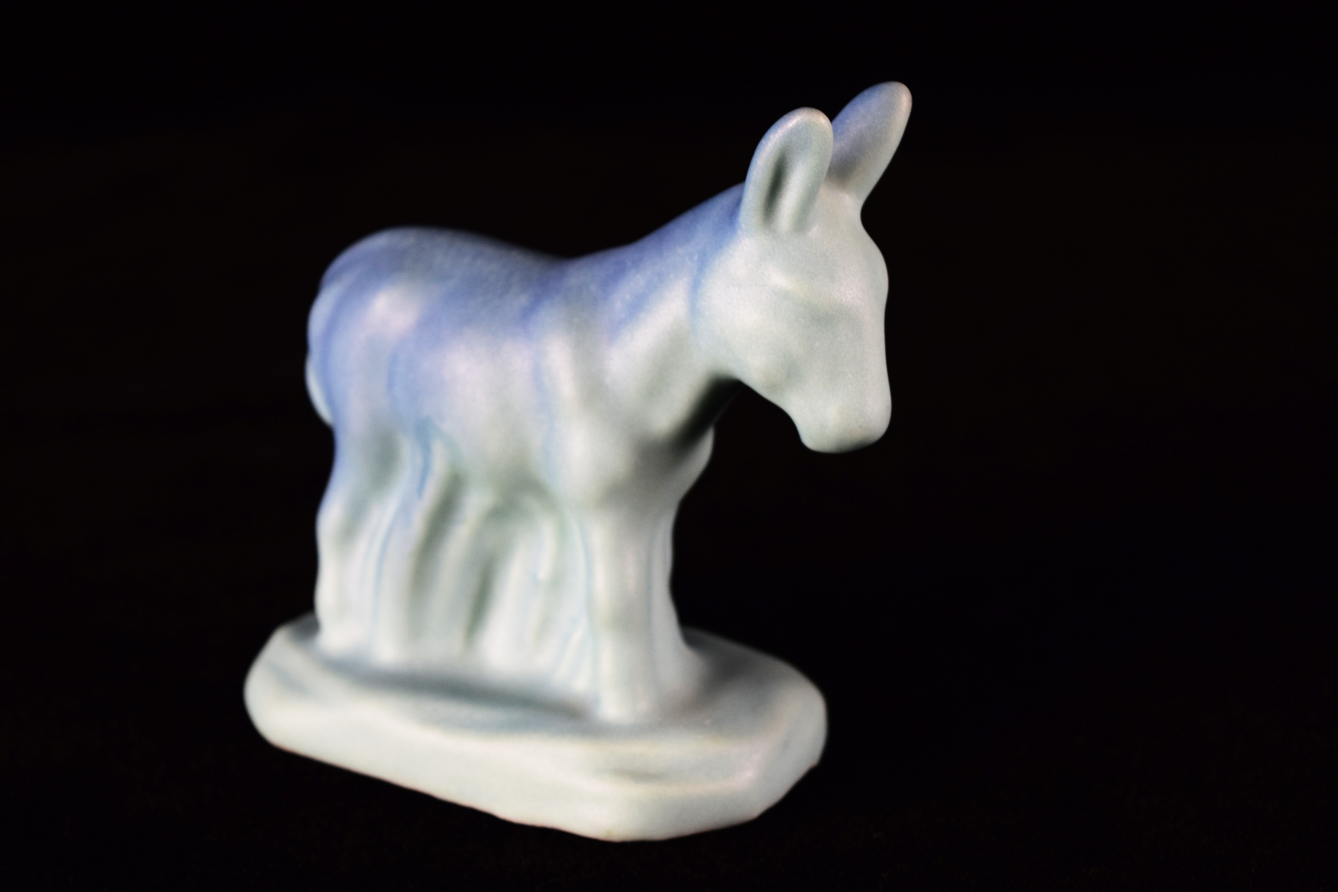 A Vintage Van Briggle Donkey Figure in Turquoise Matte Glaze