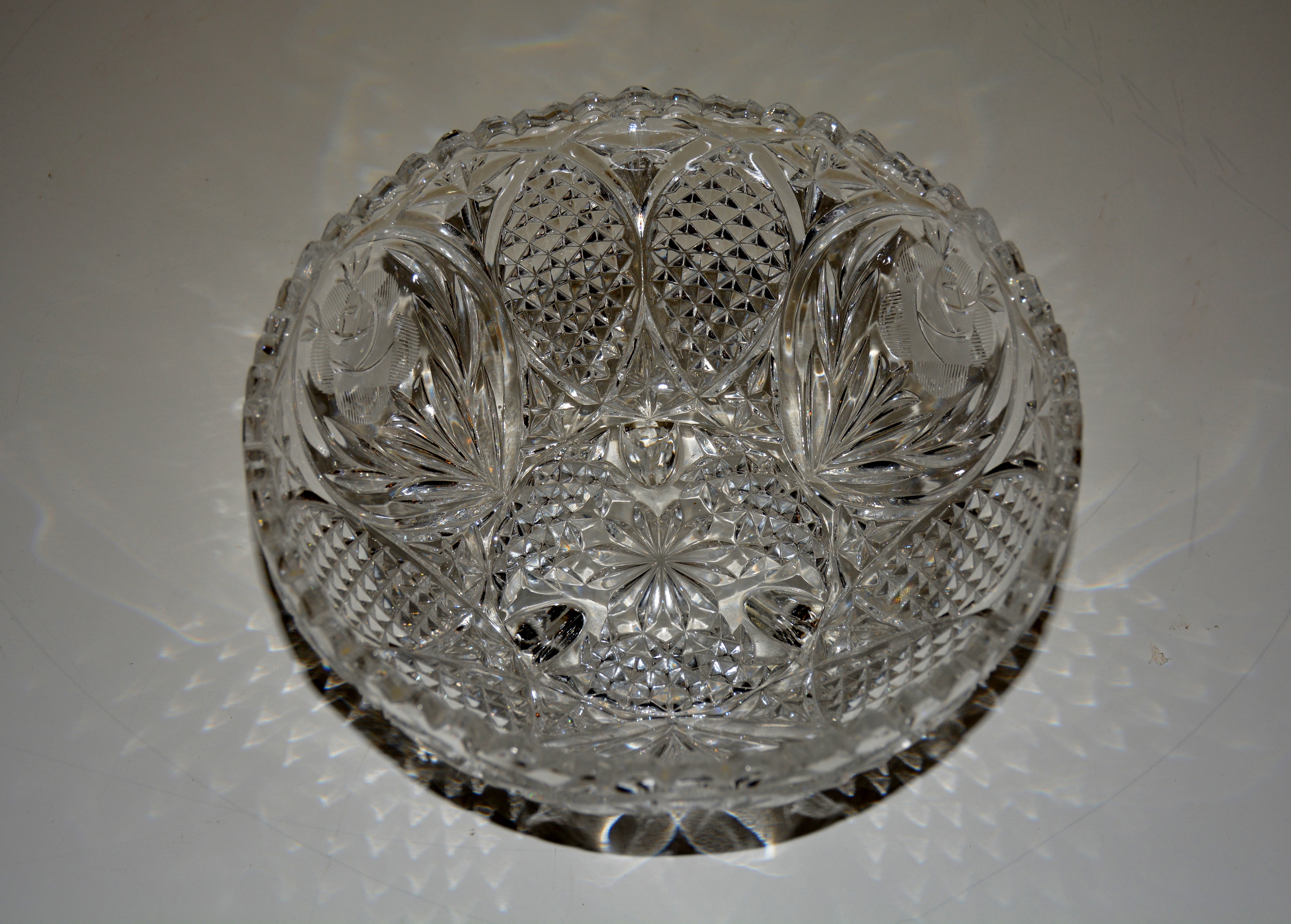 Large China Floral Arrangement and Crystal Decor