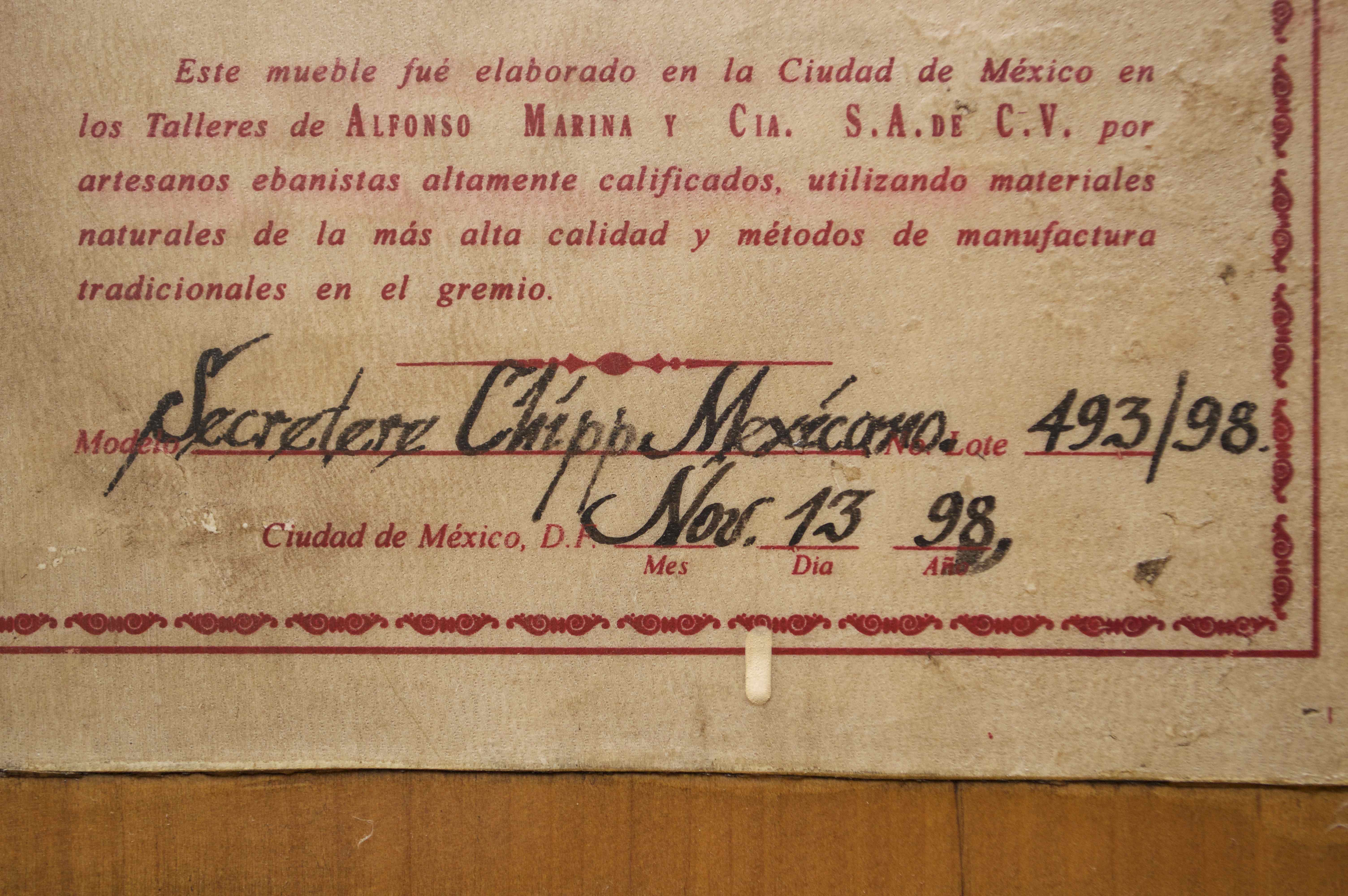 Chippendale Style Secretary by Alfonso Marina Ebanista
