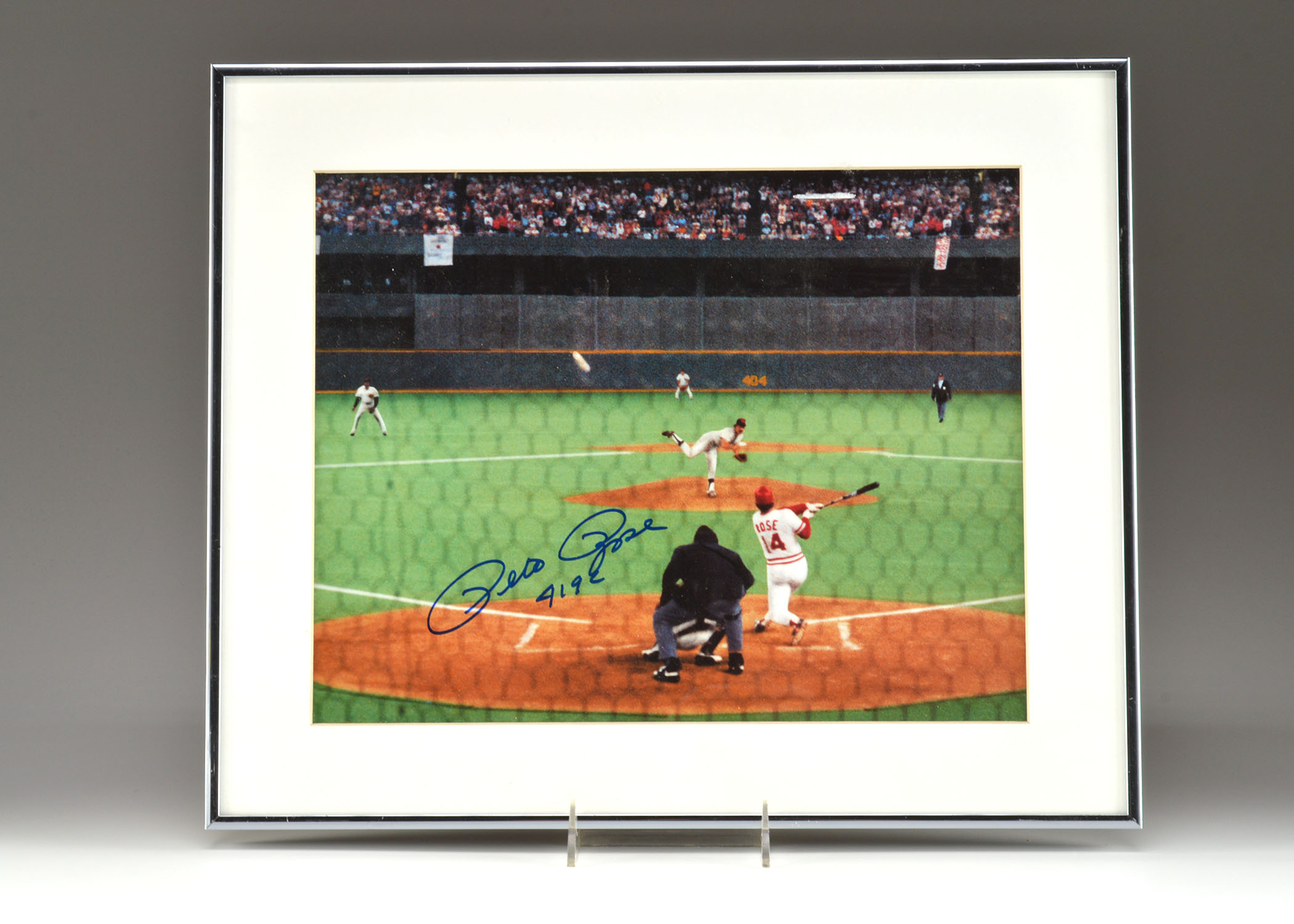 Pete Rose 4192 Hit Photo Behind Home Plate