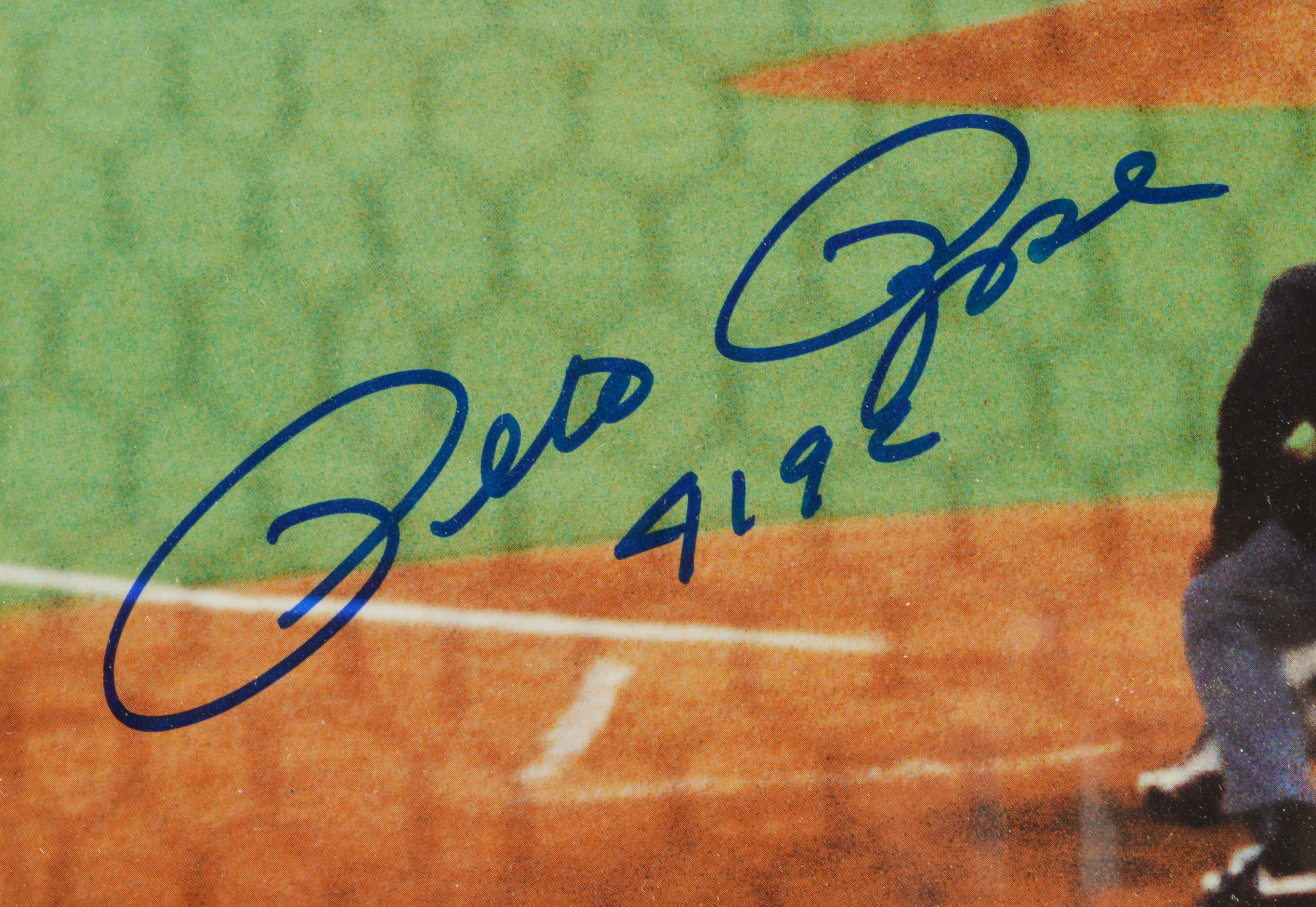 Pete Rose 4192 Hit Photo Behind Home Plate