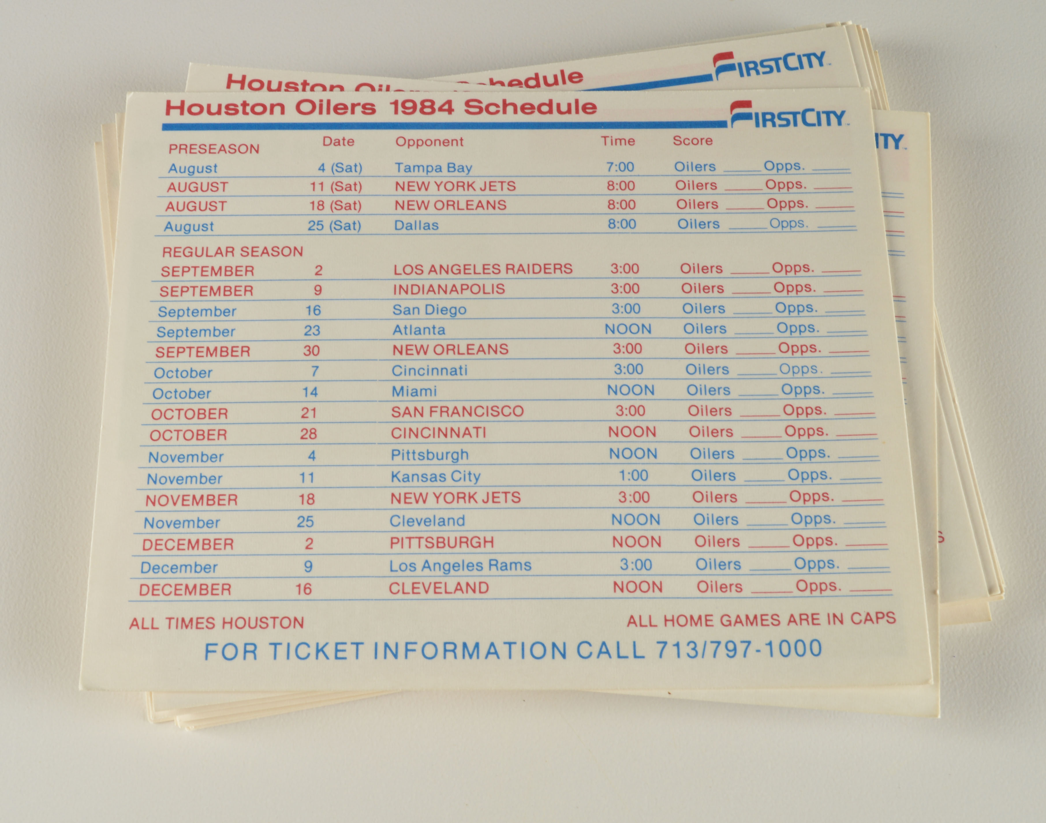 A Collection of Vintage Houston Oilers Merchandise