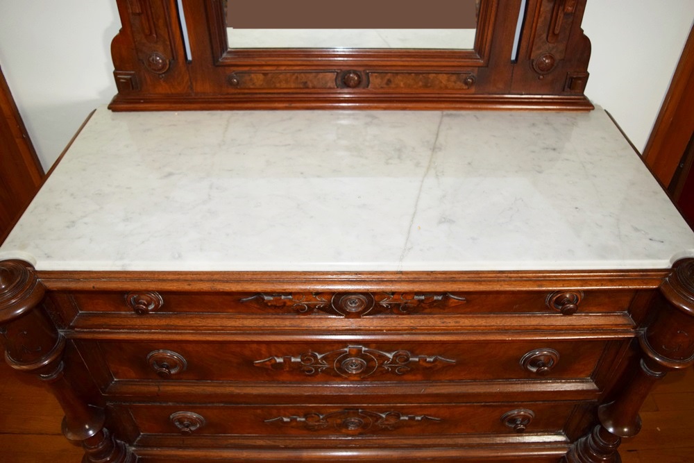 A Wonderful Late 19th c Renaissance Revival Dresser and Mirror