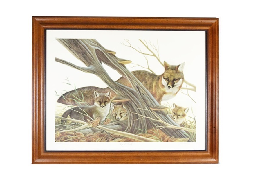 John Ruthven's "Gray Fox Family", Signed and Numbered
