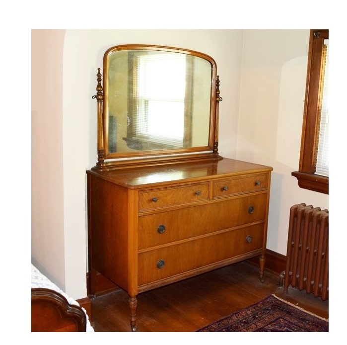 A Vintage Dresser with Mirror