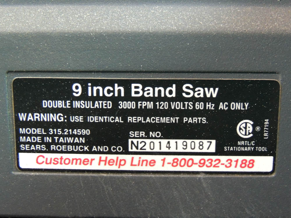 Craftsman 9" Band Saw