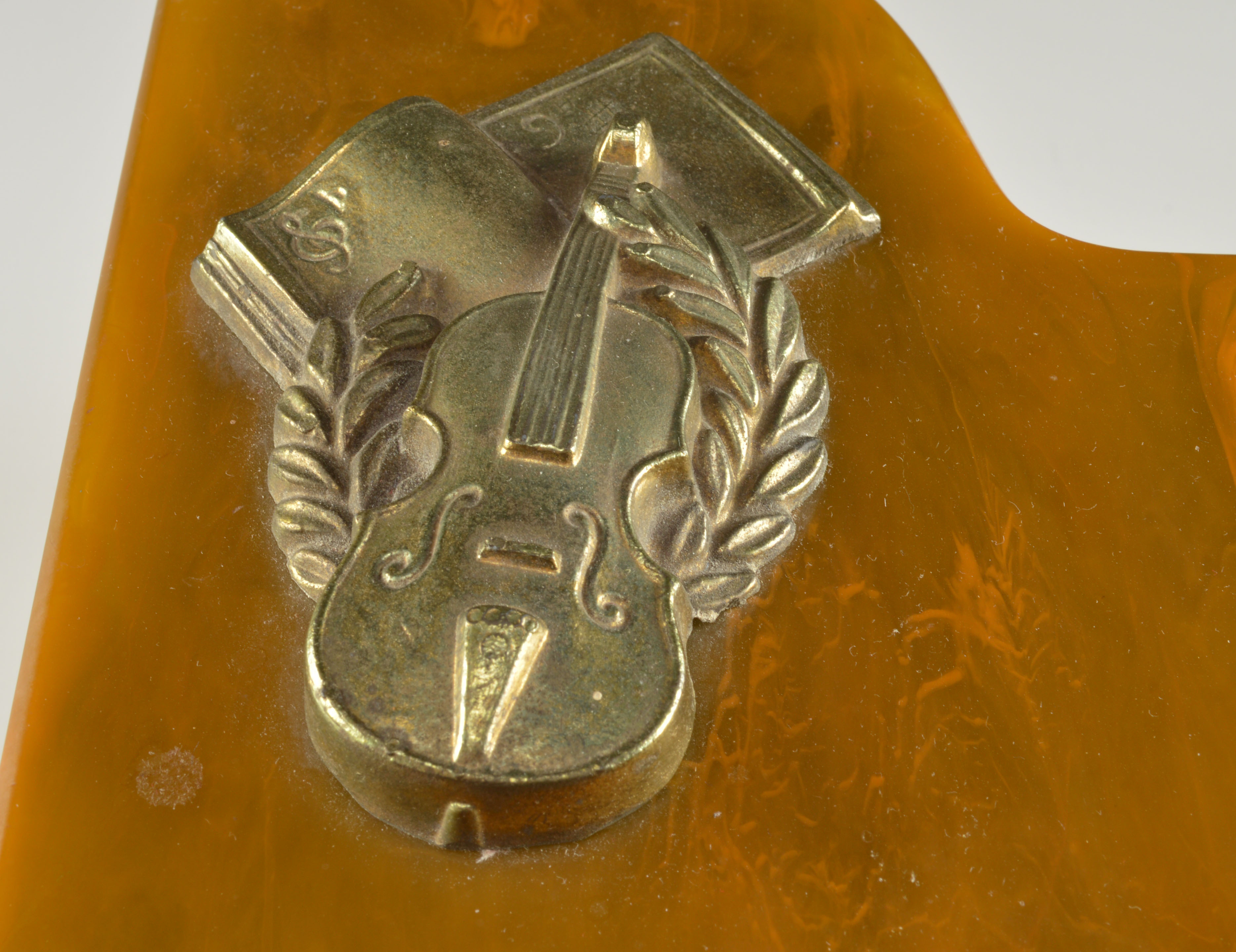 1940s Metal Piano Music Box/Cigarette Case with Bakelite Top