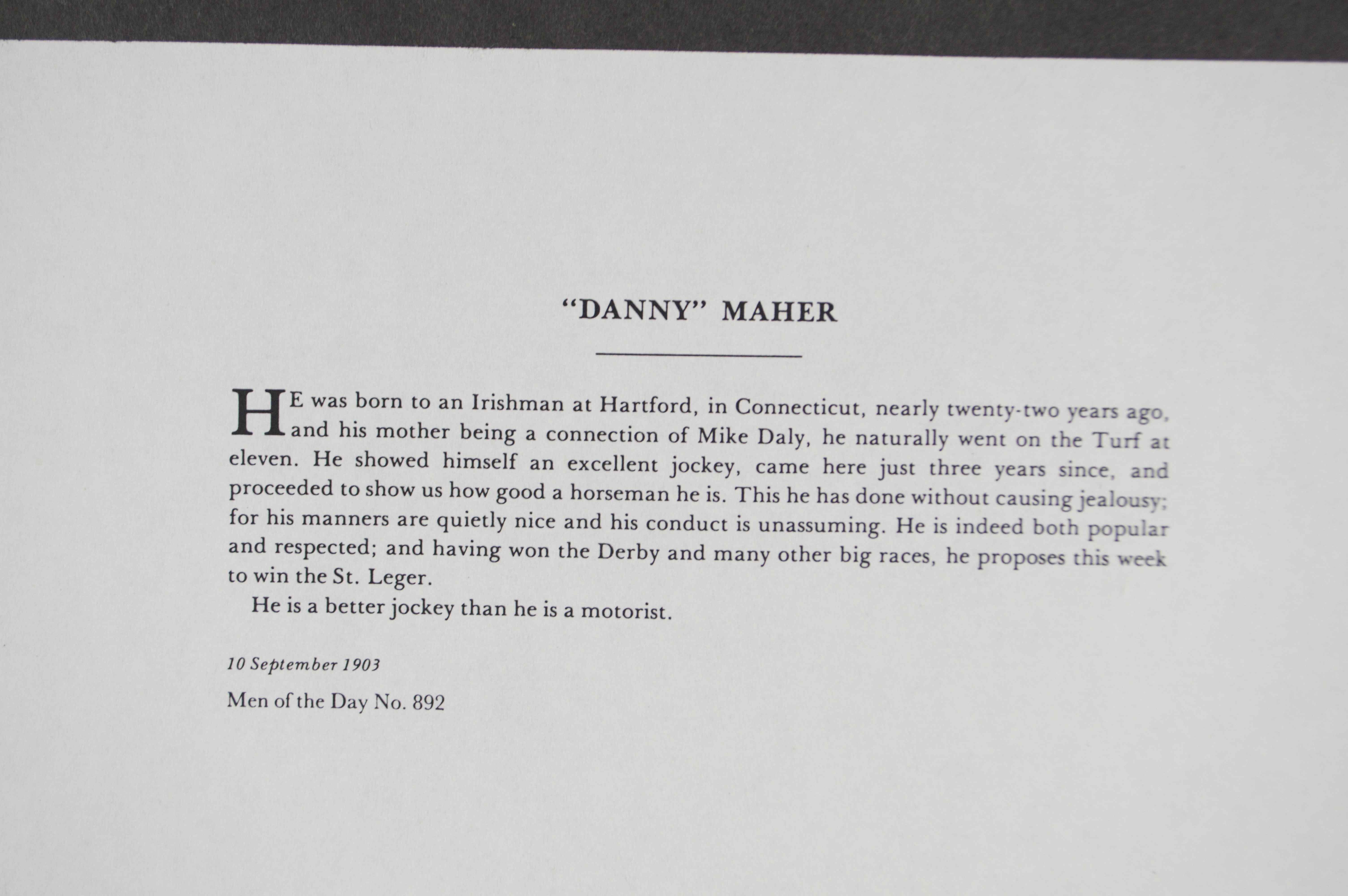 Set of Four Framed Vanity Fair Jockey Prints