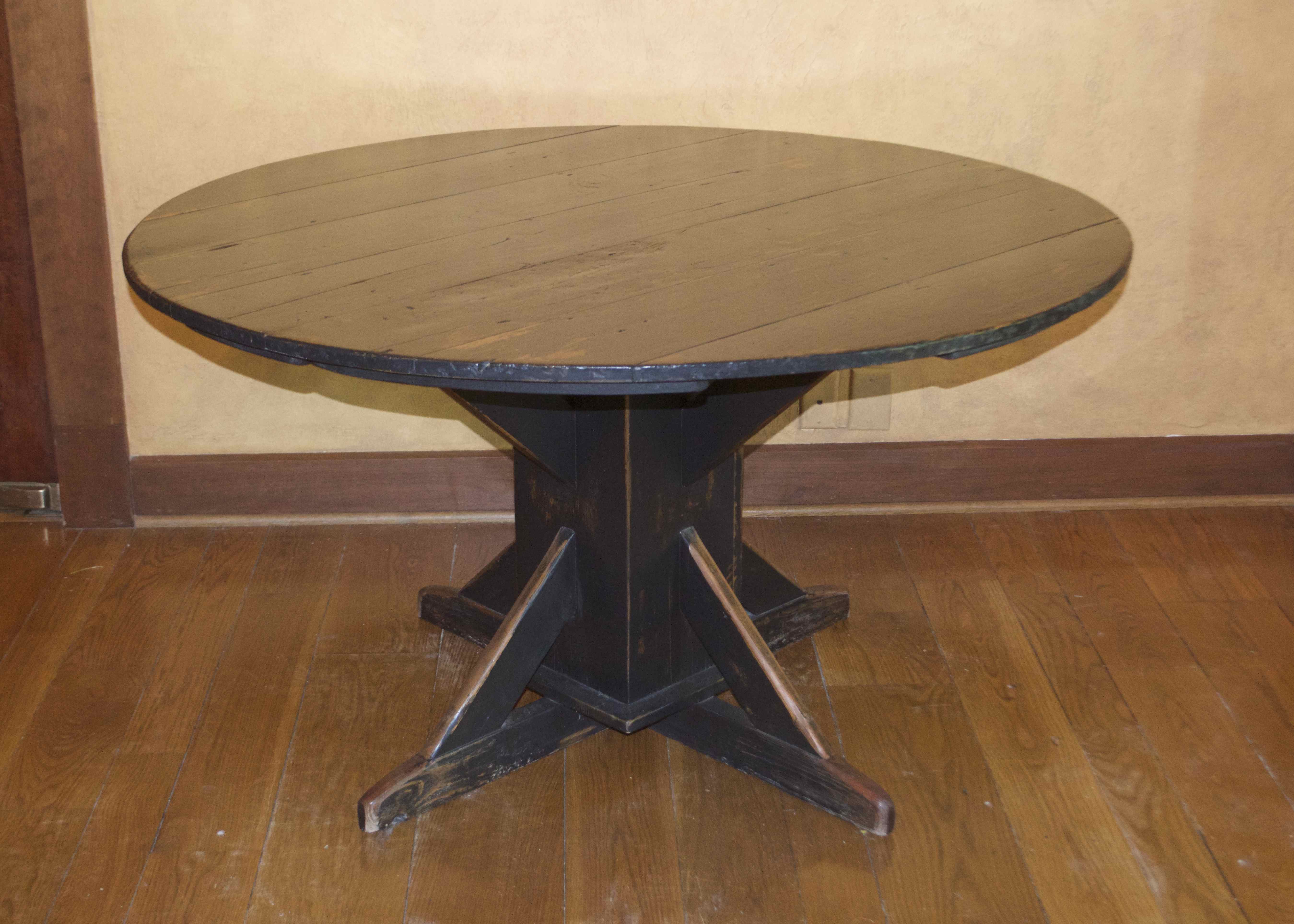Painted Wood Bostonian Round Pedestal Table by Richard Mulligan