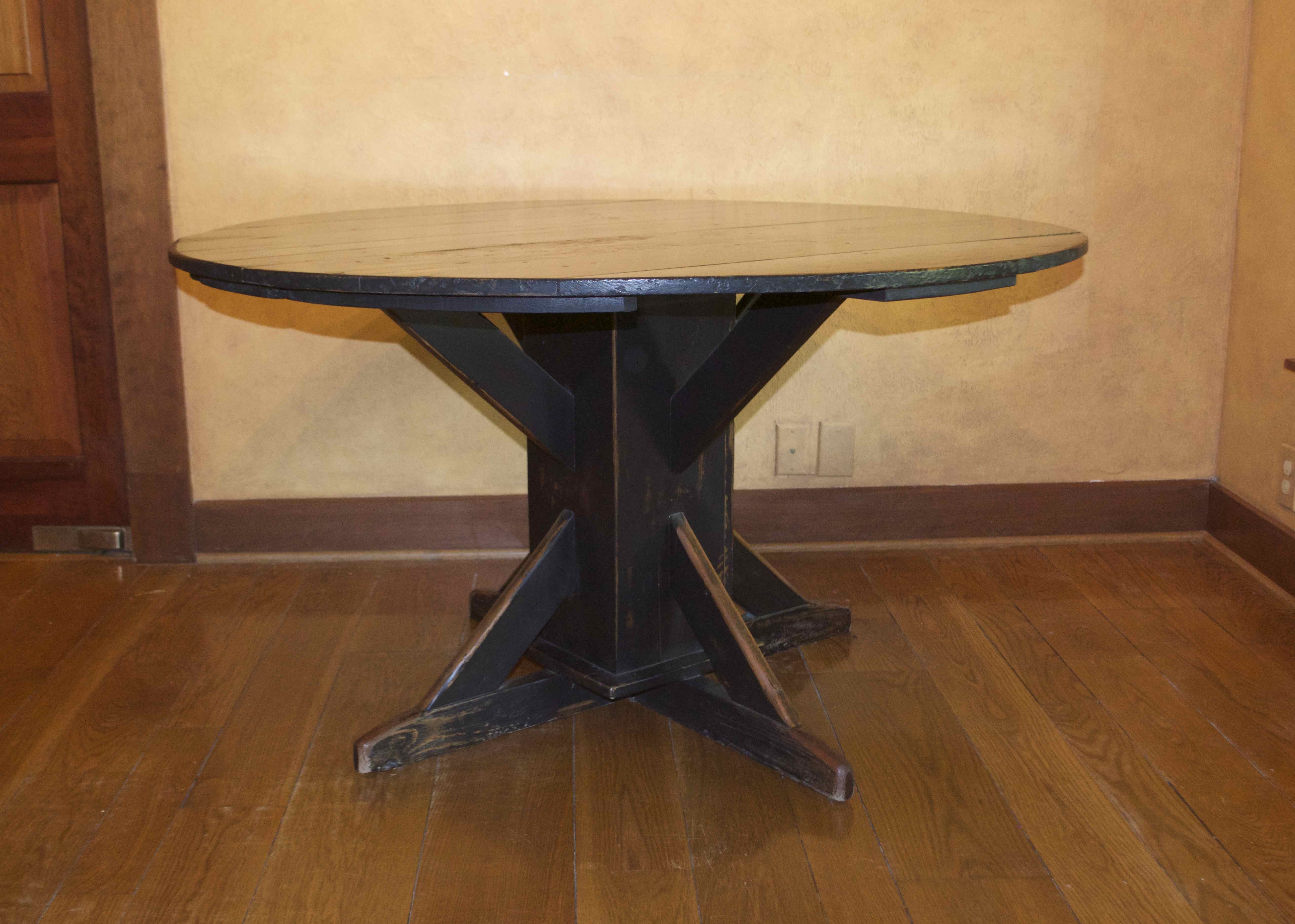 Painted Wood Bostonian Round Pedestal Table by Richard Mulligan