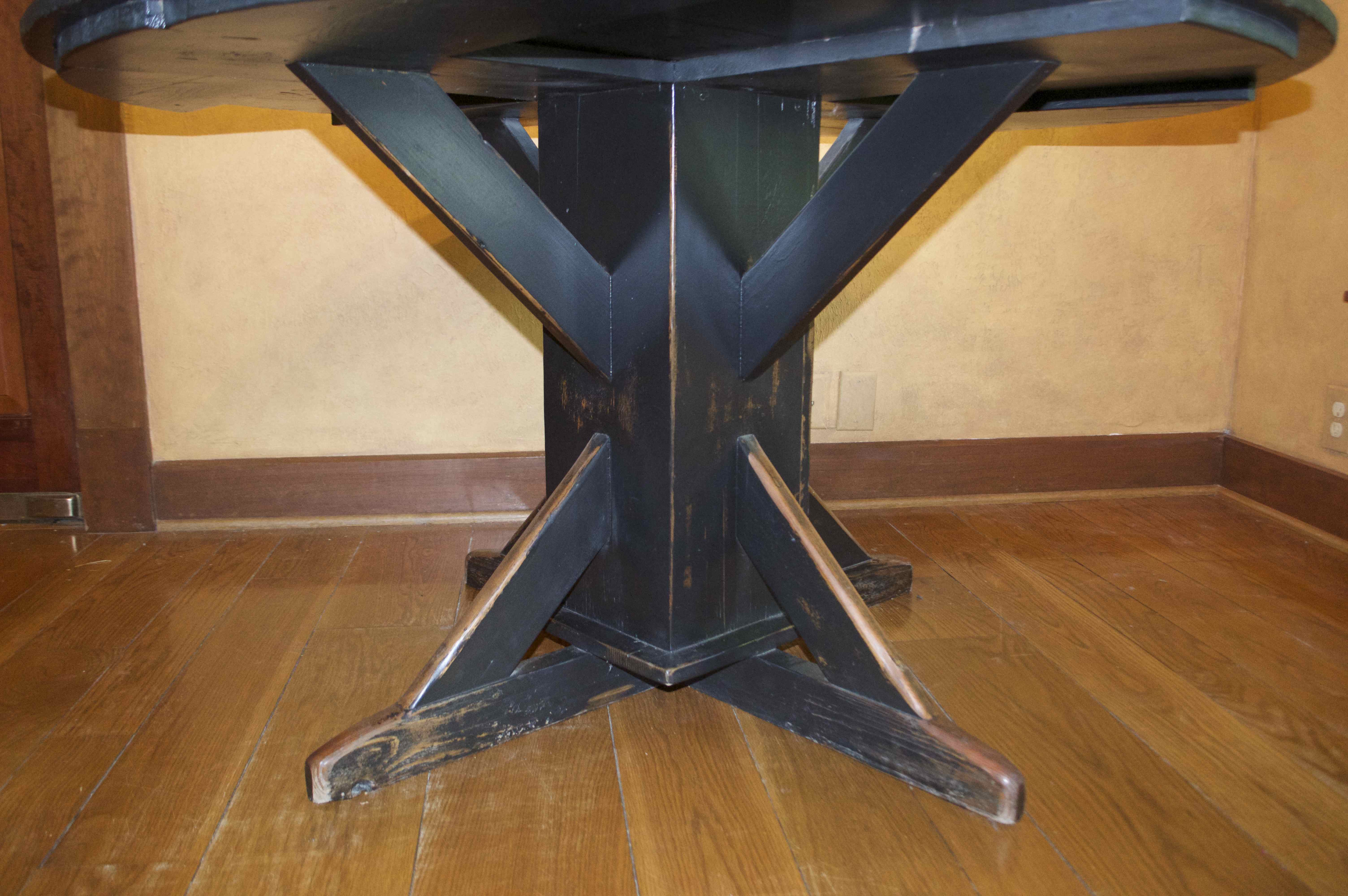 Painted Wood Bostonian Round Pedestal Table by Richard Mulligan