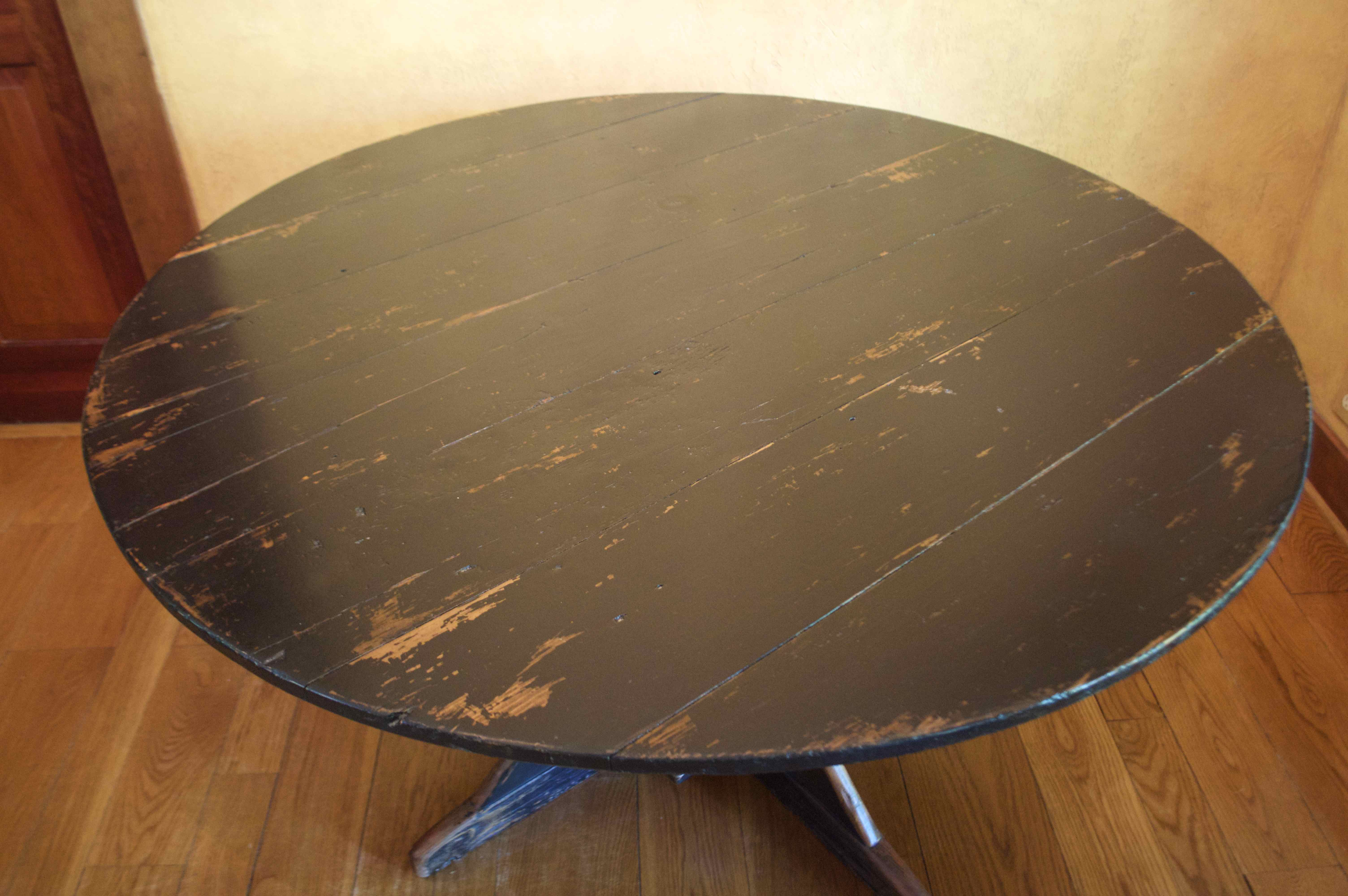 Painted Wood Bostonian Round Pedestal Table by Richard Mulligan