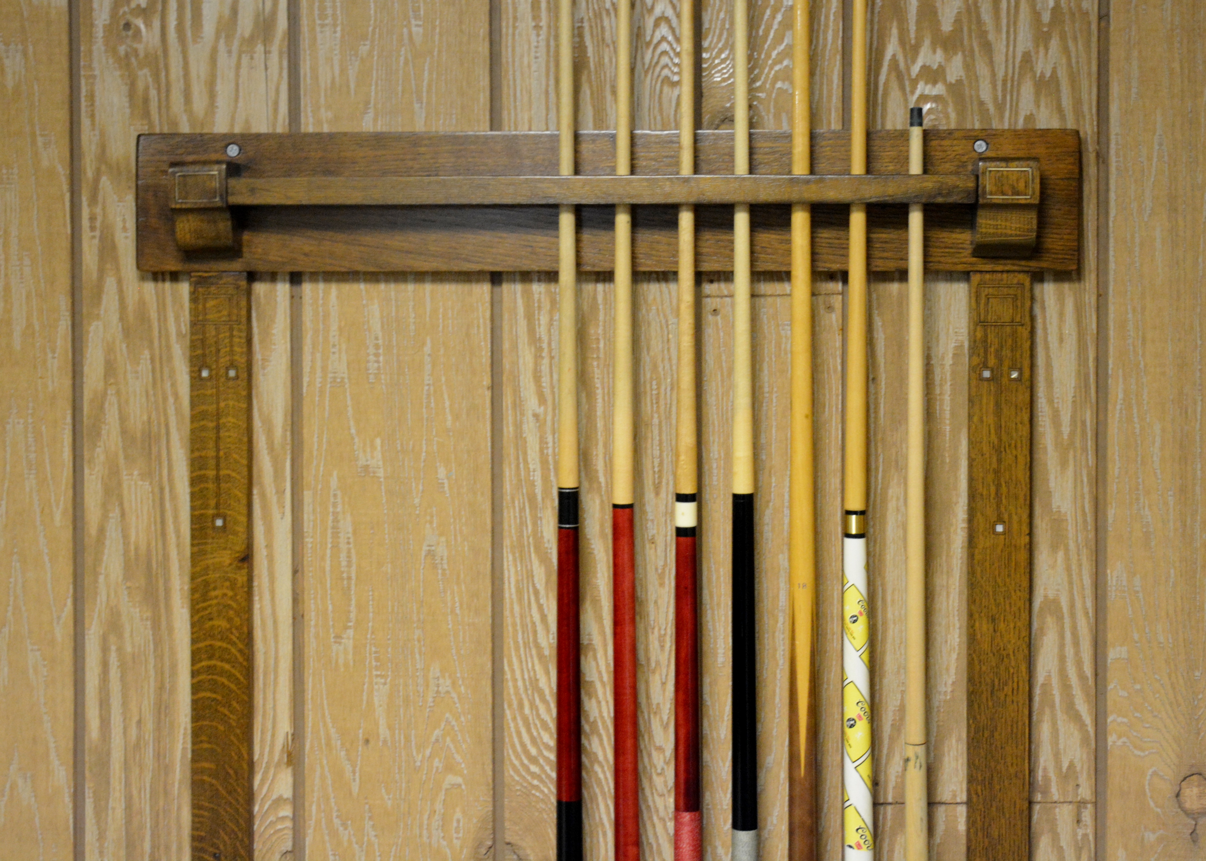 Vintage Billiard Accessories Shelf and Cue Rack