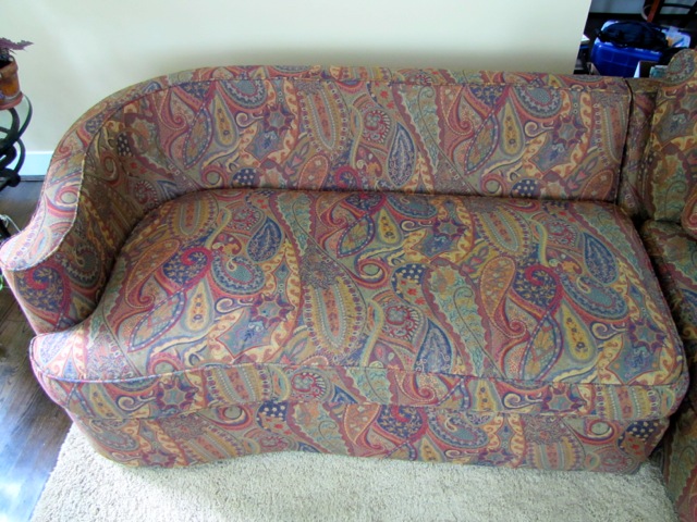 Two-Piece Sectional Paisley Sofa by Bernhardt
