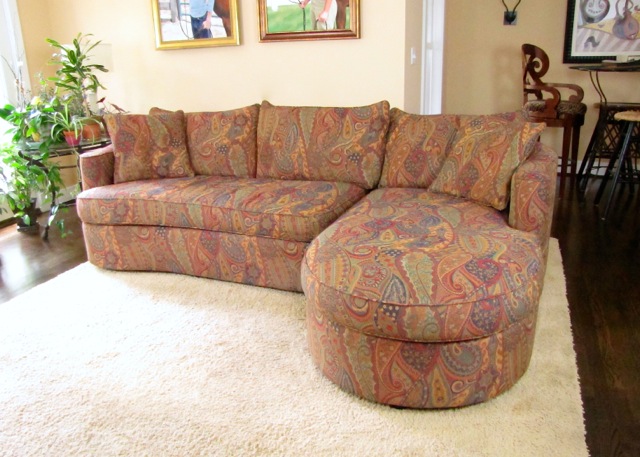 Two-Piece Sectional Paisley Sofa by Bernhardt