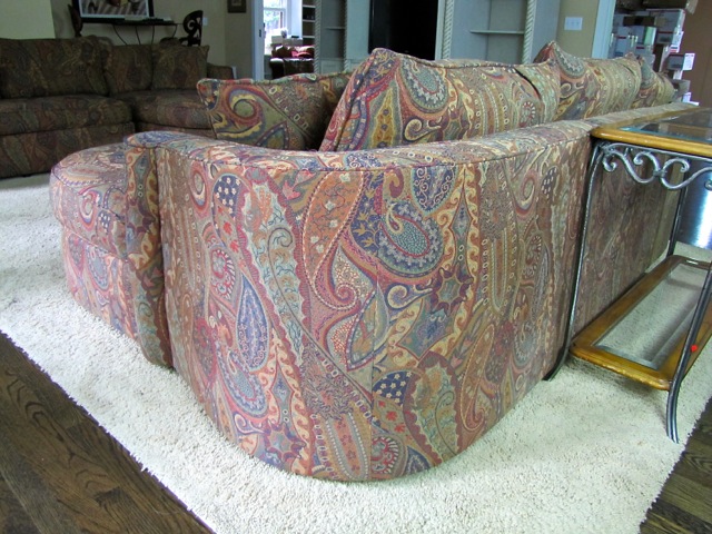 Bernhardt Designer Furniture Two-Piece Sectional Paisley Sofa