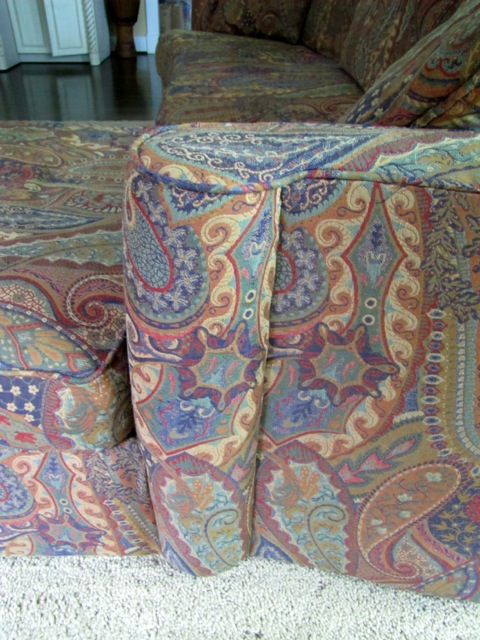 Bernhardt Designer Furniture Two-Piece Sectional Paisley Sofa