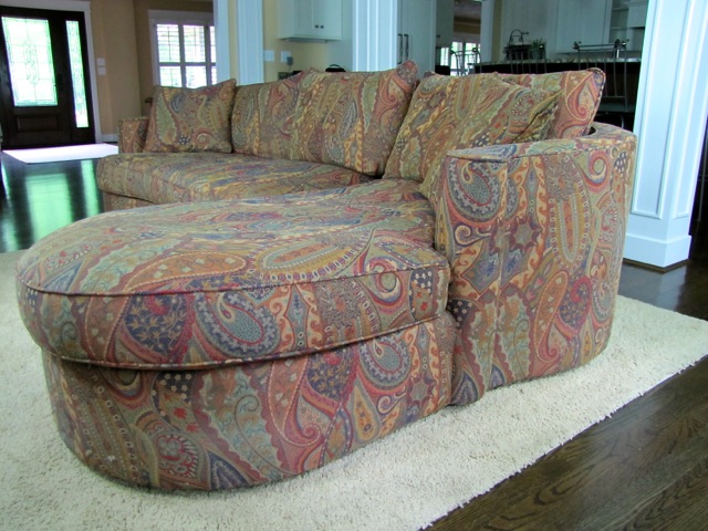 Bernhardt Designer Furniture Two-Piece Sectional Paisley Sofa
