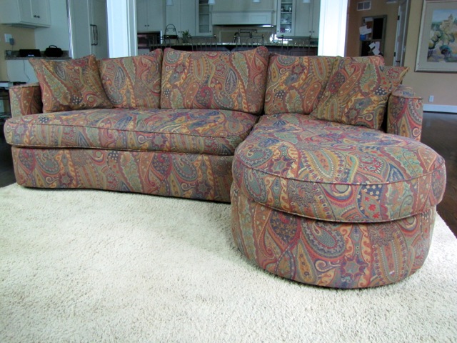 Bernhardt Designer Furniture Two-Piece Sectional Paisley Sofa